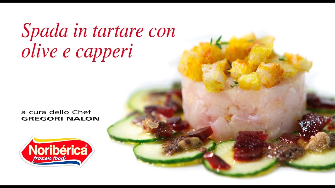 Pesce Spada in tartare con capperi e olive