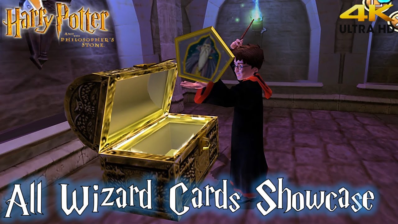 Harry Potter and the Philosopher's Stone PS2 All Wizard Cards Showcase (4K)
