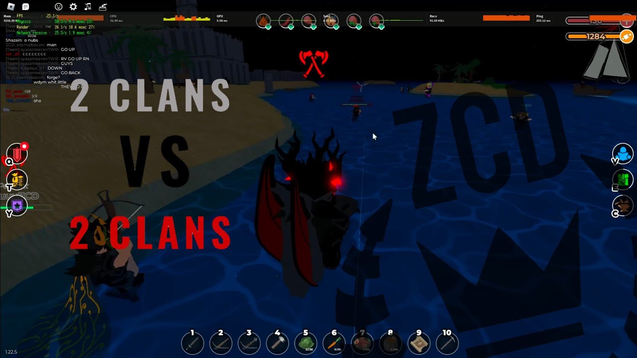 ZCD & TWR vs RV & TWD | Clan Raid | TSG - Roblox