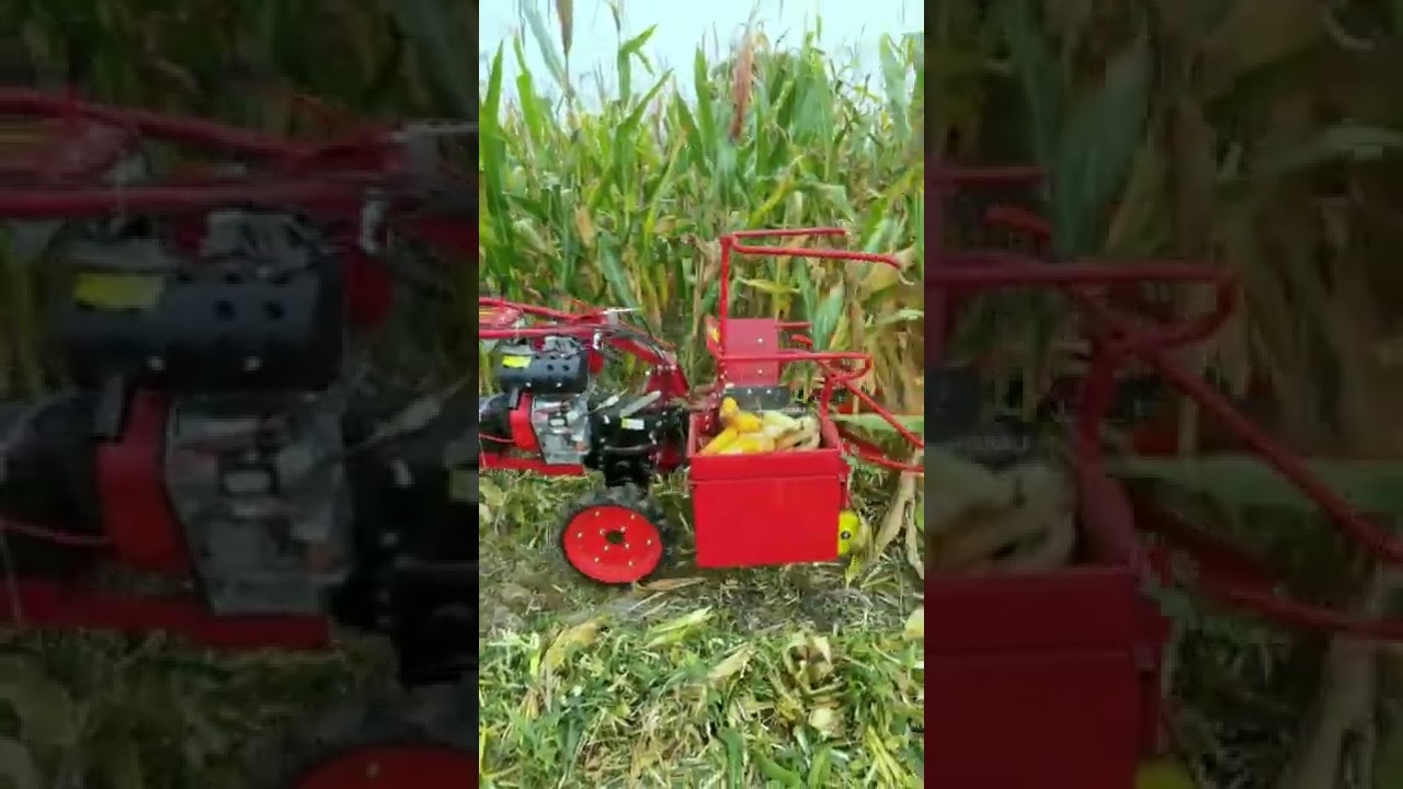 Hand-pushed self-propelled single row corn harvester small corn harvester for farm