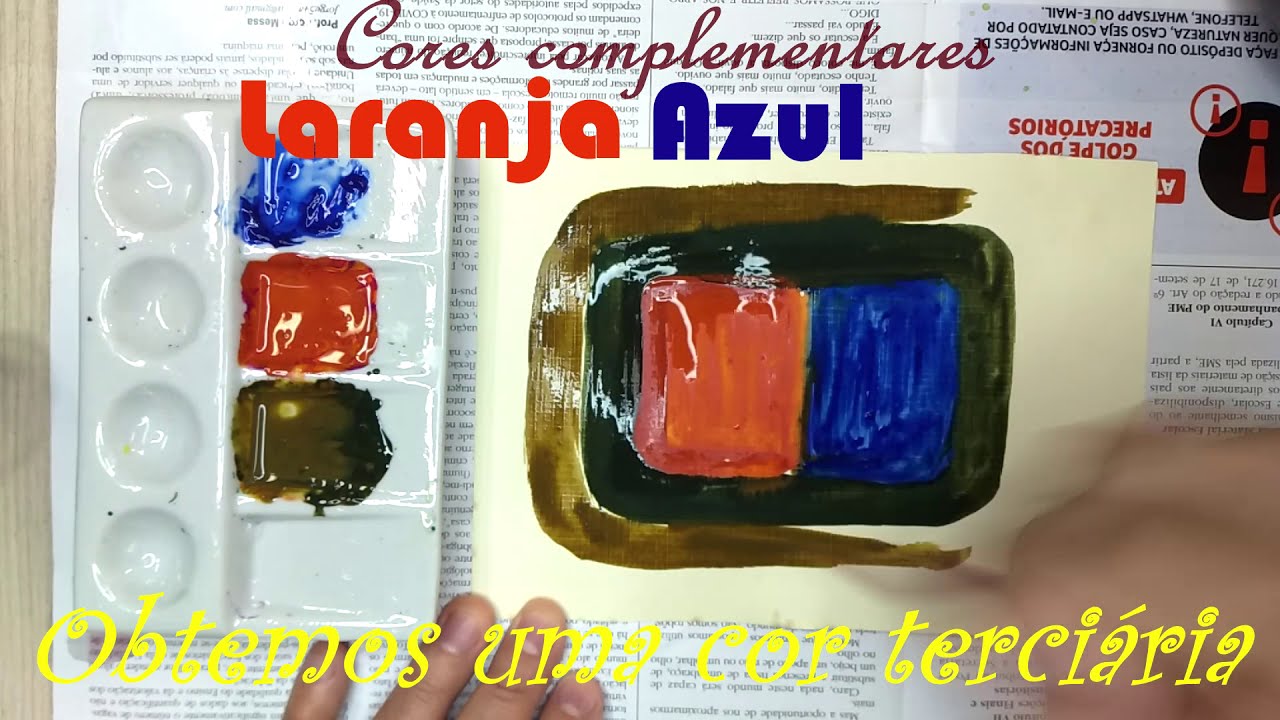 Cores complementares Laranja e azul - Obtendo uma cor terciária