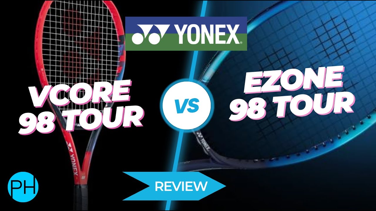 ОБЗОР: Yonex Ezone Tour против Yonex Vcore Tour | Обзор теннисных ракеток | Сравнение
