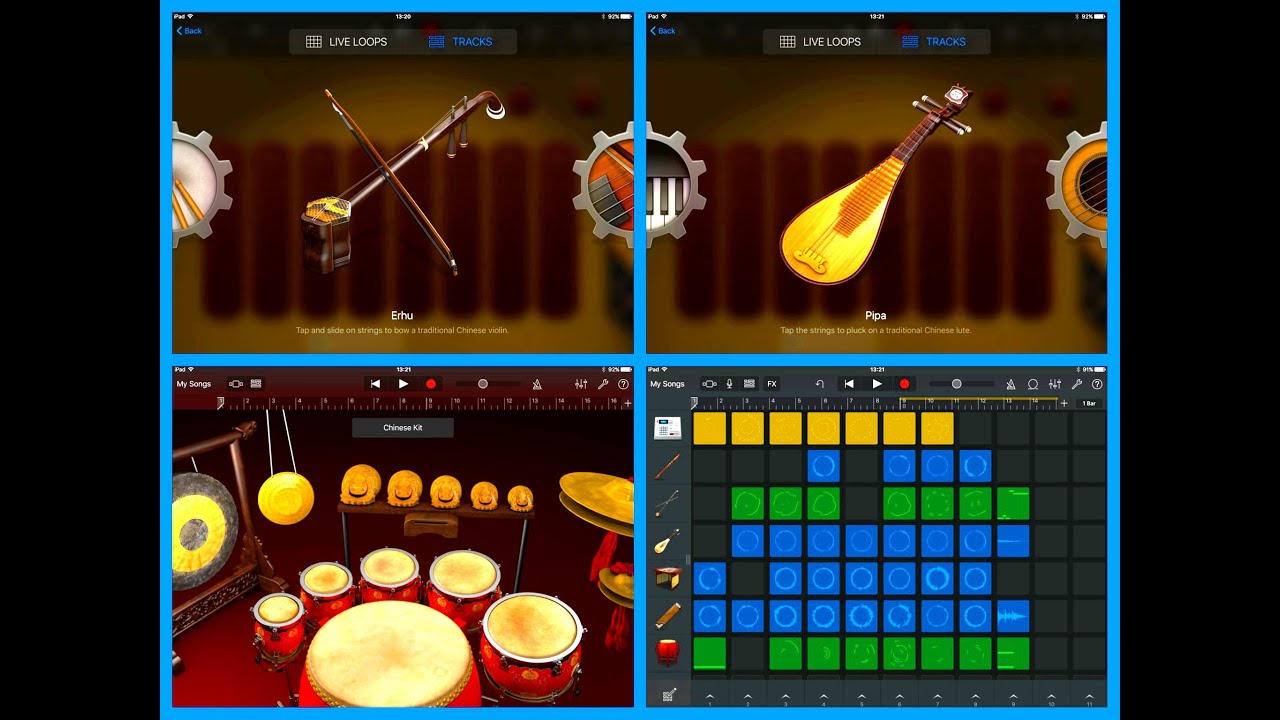 Garageband для iPad, ВСЕ новые китайские инструменты и живые лупы