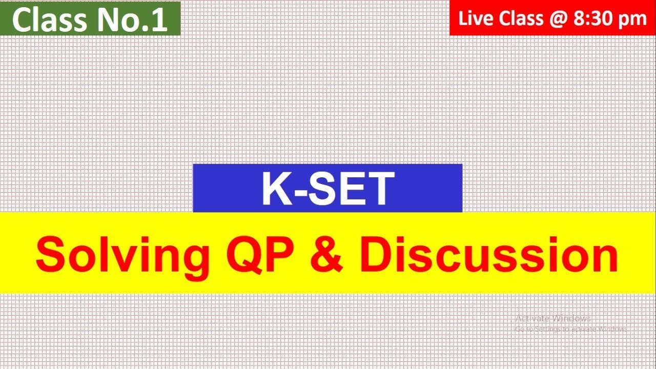 KSET-Commerce - Solving Question Paper & Discussion