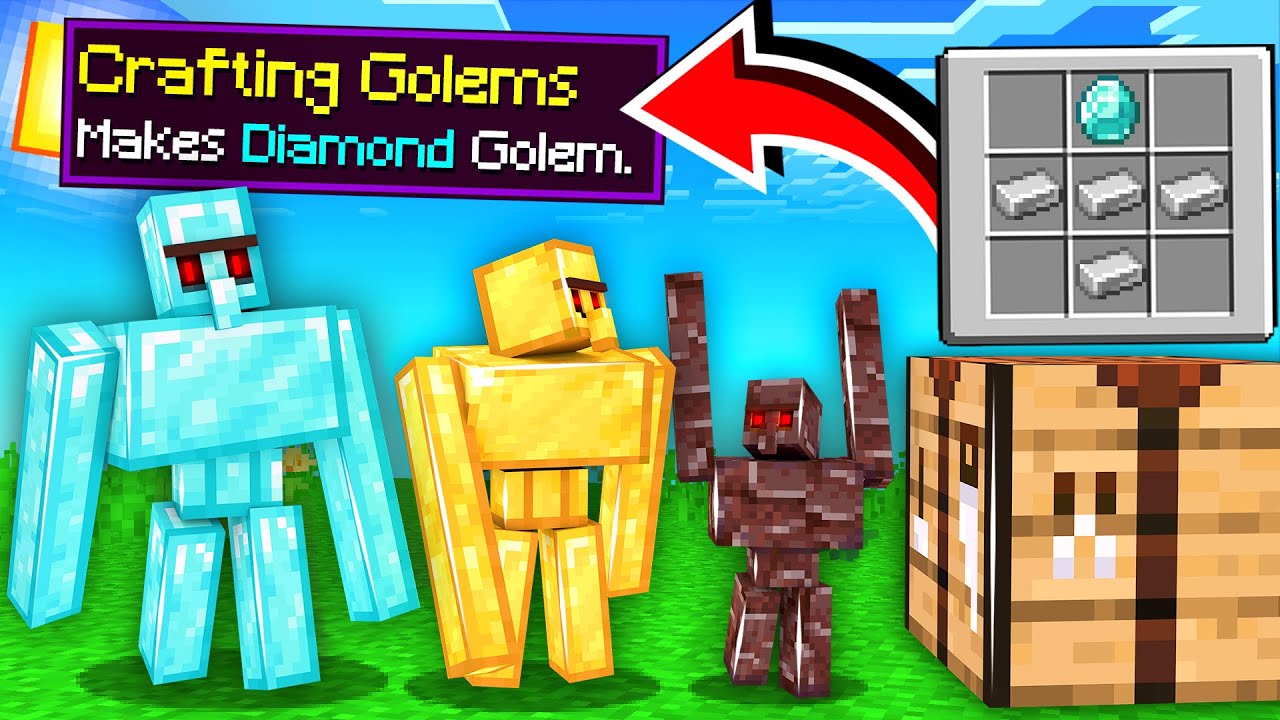 ماين كرافت اقدر اصنع القولم من الموارد!😱 (أغراض رهيبة!)🔥 - Crafting Golems