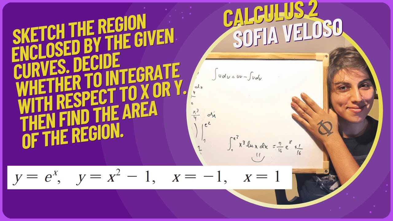 6.1.5 Sketch the region enclosed by given curves. y = e^x, y = x^2 - 1, x = 1, x = -1