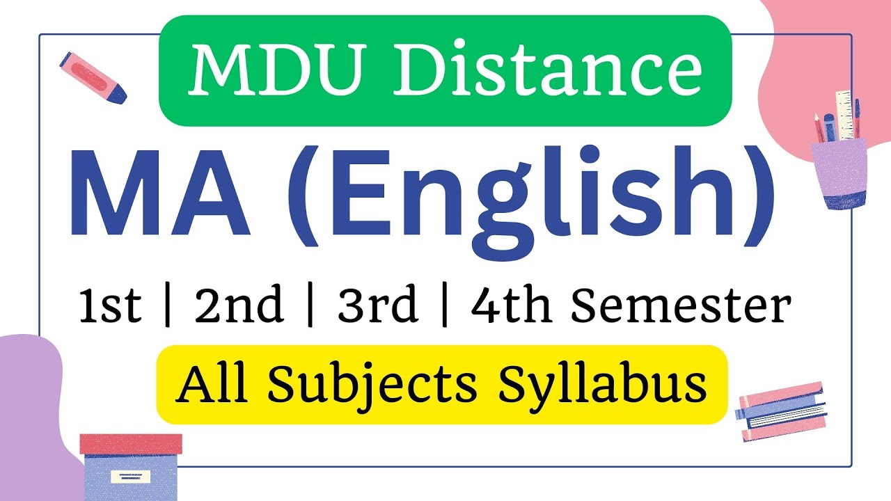 Mdu Ma English Distance Syllabus | Mdu Distance Ma English Syllabus | Mdu DDE Ma English Syllabus