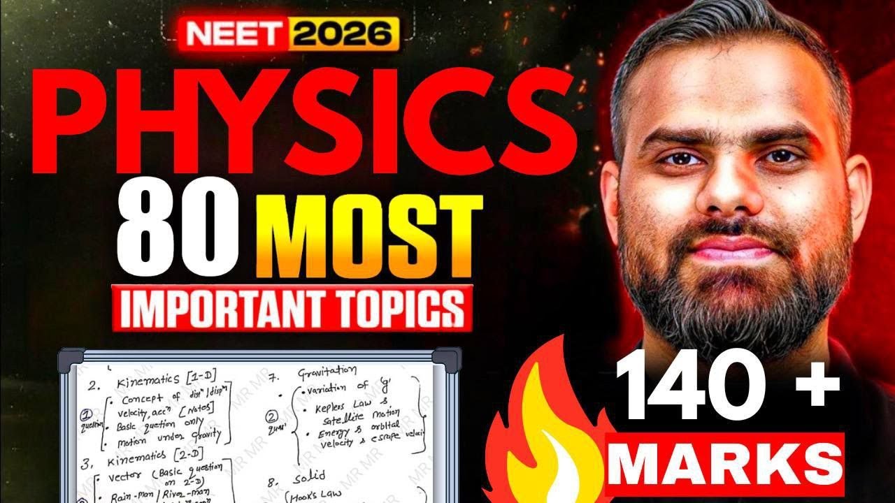 MR Sir 80 Important Topics for Physics 😎 140+ in PHYSICS (NEET 2026) Proof✅ #neet #mrsir #physics