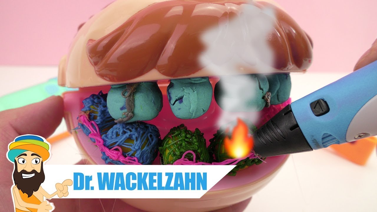 EXTREME ZAHNOPERATION mit HEIßEM 3D Stift | Play Doh Dr Wackelzahn bekommt neue Zahnspange