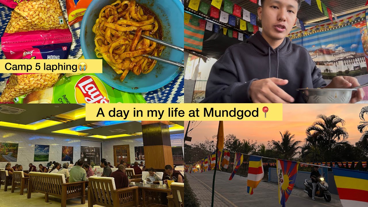 A day in my life at Mundgod❤️||Camp 5 laphing the best😋||#tibetanvlogger#laphing#mundgod 