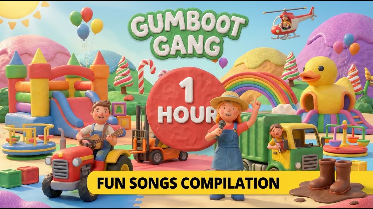 1 HOUR of Fun Singalong Songs for Kids 🚛 Non-Stop Vehicle Adventures | Gumboot Gang Compilation