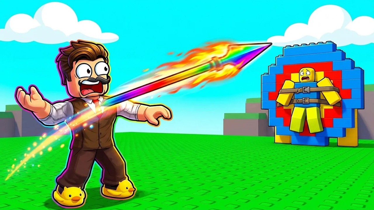 I Threw A Spear 1,245,689 Bricks In Roblox Spear Training