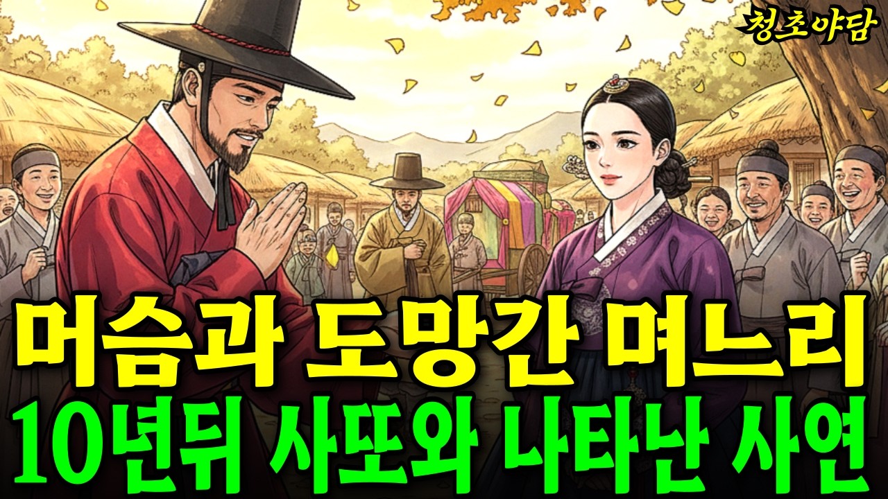 머슴과 눈맞아 도망간 줄 알았던 며느리가... 10년 뒤 '비단 가마' 타고 나타난 기막힌 사연 l 야담·민담·전설·설화·옛날이야기