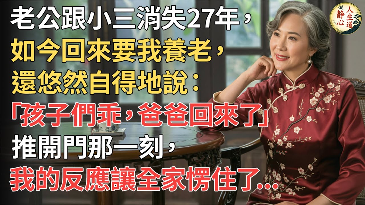【我66歲】老公跟小三消失27年，如今回來要我養老，還悠然自得地說：：「孩子們乖，爸爸回來了。」推開門那一刻，我的反應讓全家愣住了…