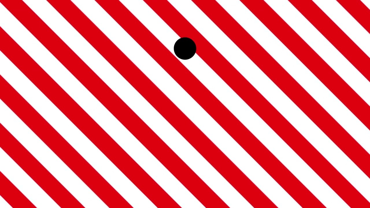 Ball Moving Vertically Over Diagonal Optokinetic Stripes