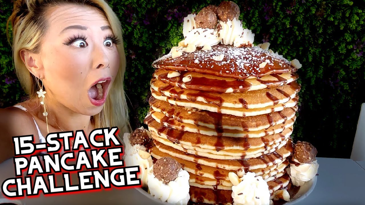 15 STACK PANCAKE CHALLENGE at AHuevo A Quis in El Monte, CA!! #RainaisCrazy