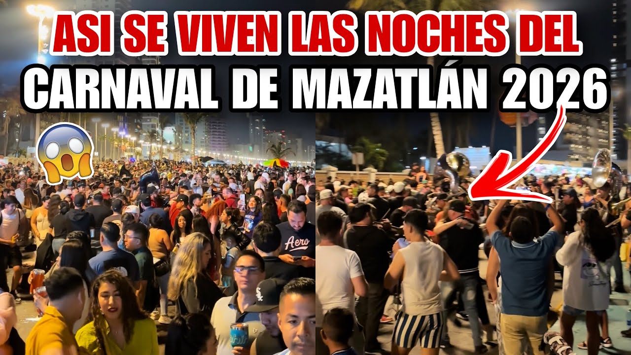 Así las noches de Carnaval de Mazatlán 2026 😱🥳 un gran festejo en el Malecón