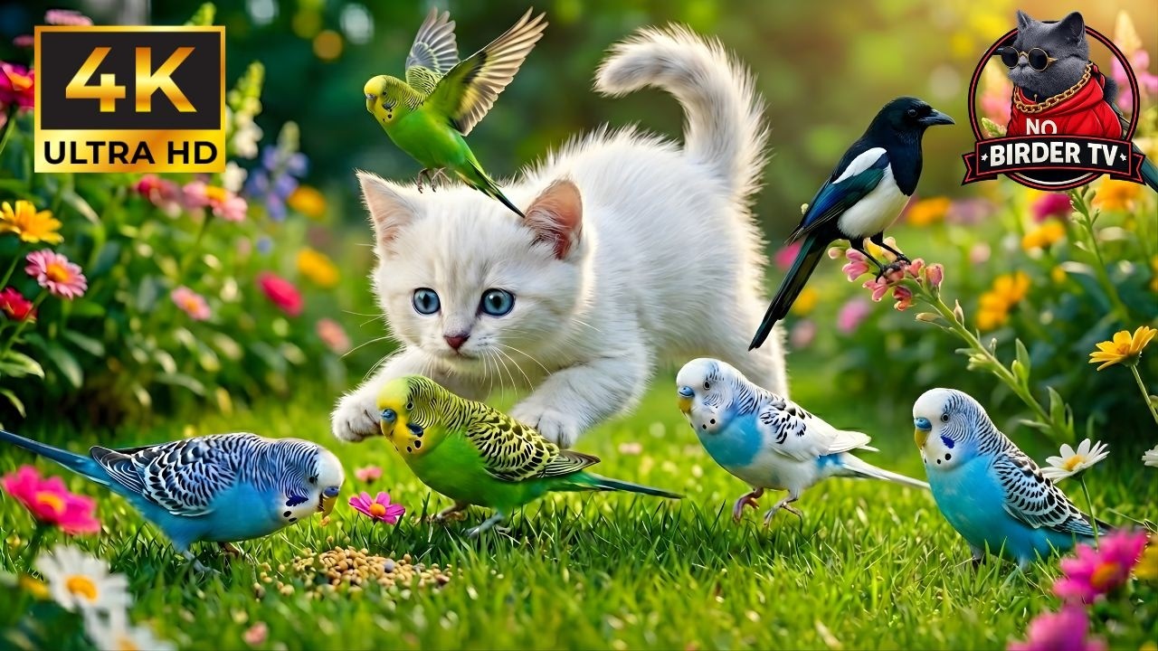 Cat TV 😺 Backyard Birds & Squirrels to Keep Cats Busy 🐿 4K HDR