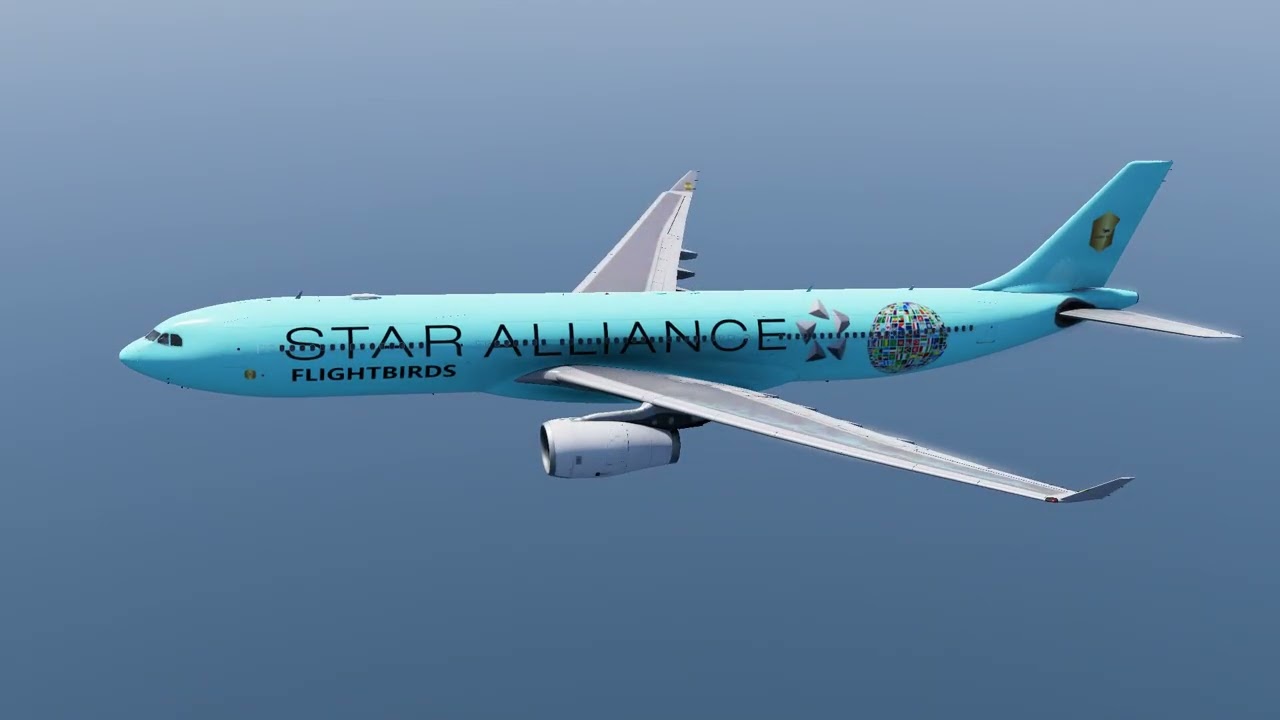 FLIGHT BIRDS AIRBUS A330-300 LANDING LARNAKA AIRPORT