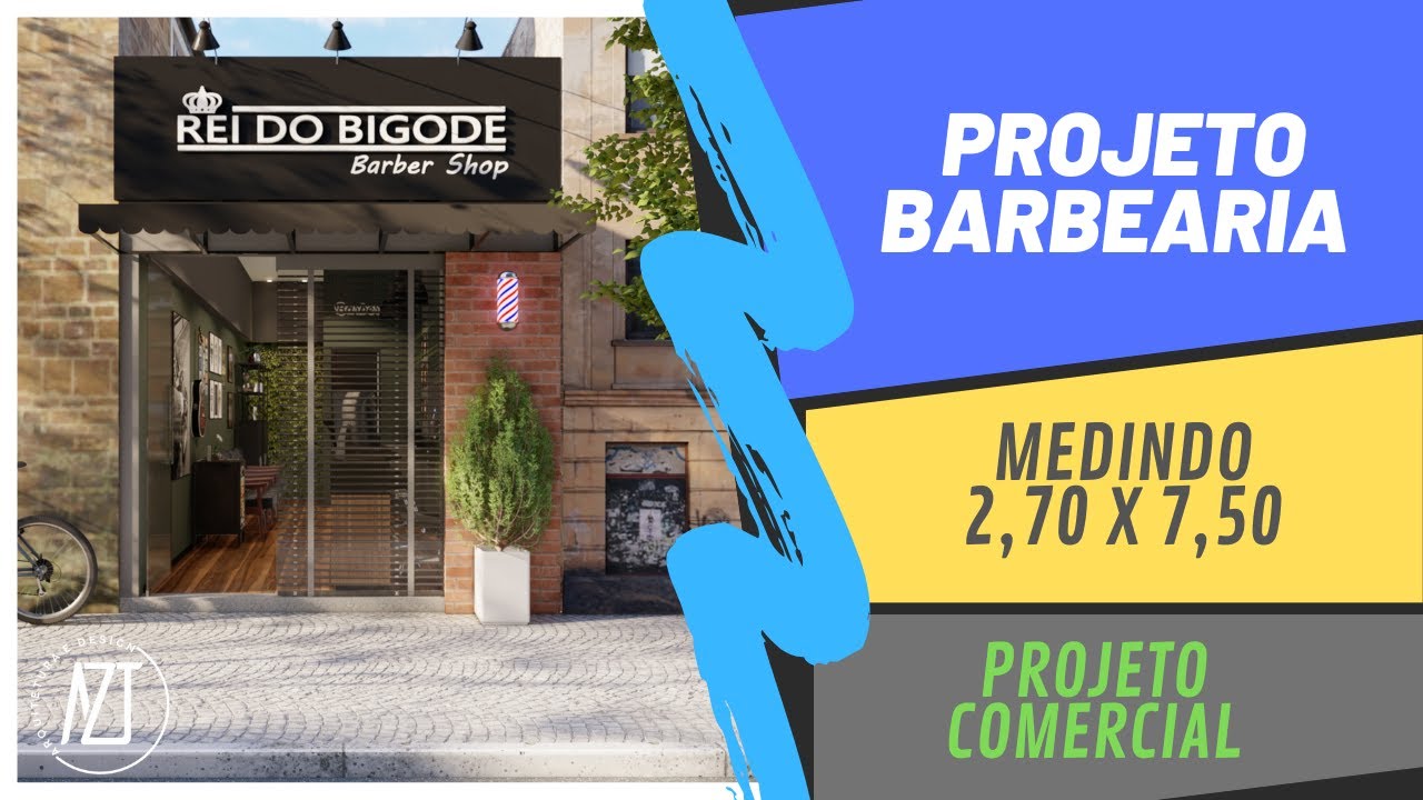 ✅PROJETO DE UMA BARBEARIA |  2,70m x 7,50m | PONTO COMERCIAL [2022] [020]