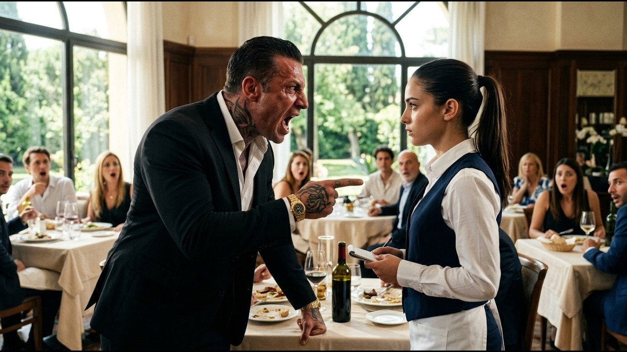Boss mafii krzyknął na biedną kelnerkę — jej odpowiedź sparaliżowała całą restaurację