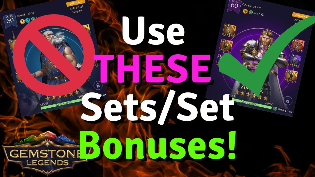 Use THESE equipment sets and set bonuses for your heroes!  | Gemstone Legends