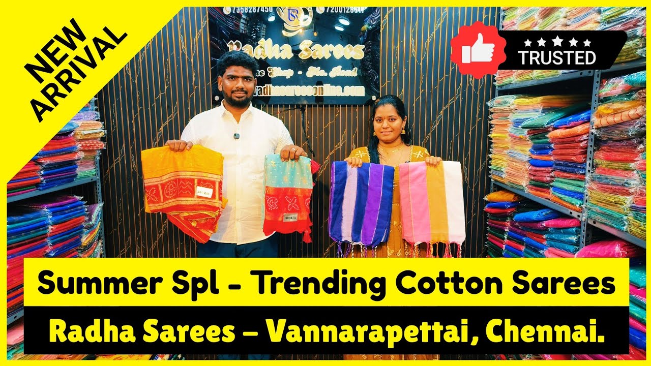 💥 New Arrival Low Price Cotton Sarees 💥 Radha Sarees Vannarapettai Sarees ✅ Tamil Budget Vlogs