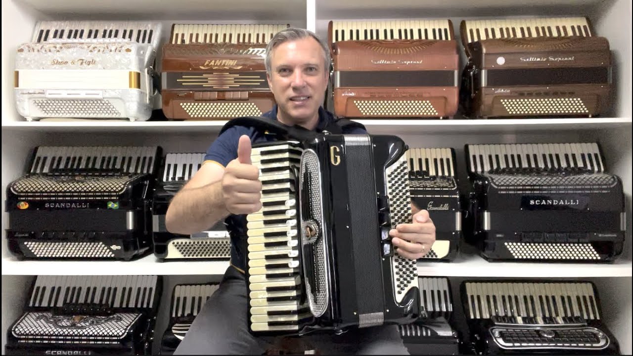 Acordeon Giulietti MF74 - Ter&ccedil;a Oitavada - 46,5 cm - Jeferson Oliveira