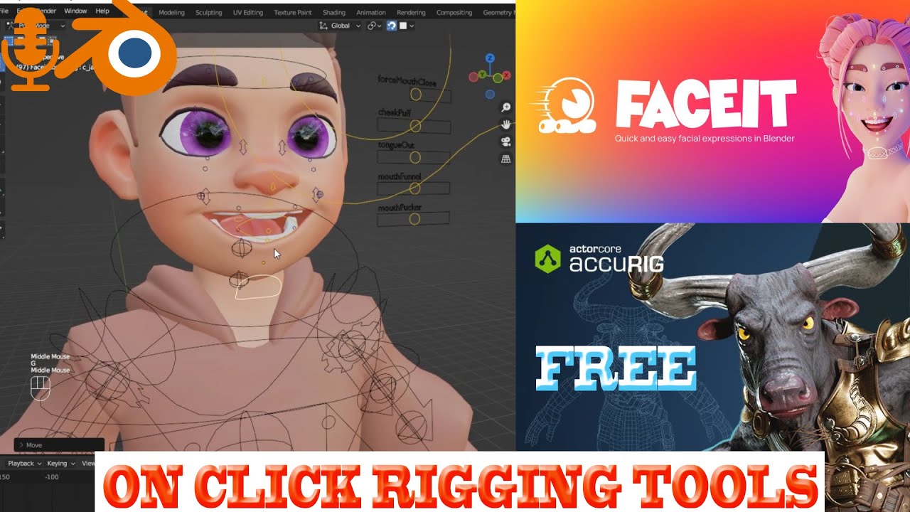 Blender 3.5 Rigging Tutorial: Seamless Rigging With AccuRig and Faceit For Beginners