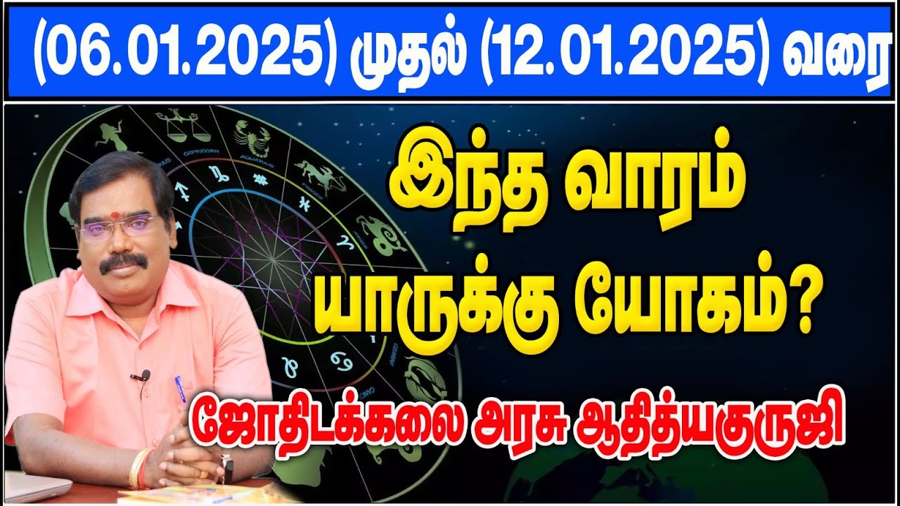 (06.01.2025 - 12.01.2025)WEEKLY PREDICTIONS-ADITYA GURUJI RASIPALAN..#adityaguruji #weeklyprediction
