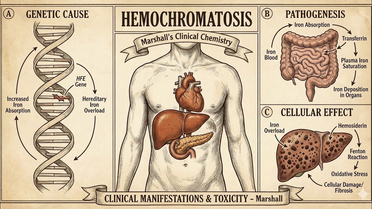داء ترسب الأصبغة الدموية (Hemochromatosis) الفسيولوجيا المرضية، التشخيص، وبروتوكولات العلاج.