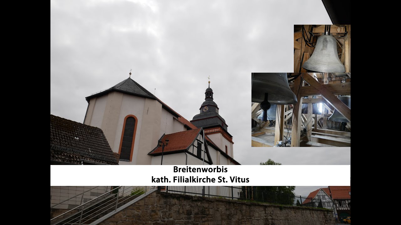 Breitenworbis [D.-WBS] - kath. Kirche St. Vitus, Geläutepräsentation (Turmaufnahme)