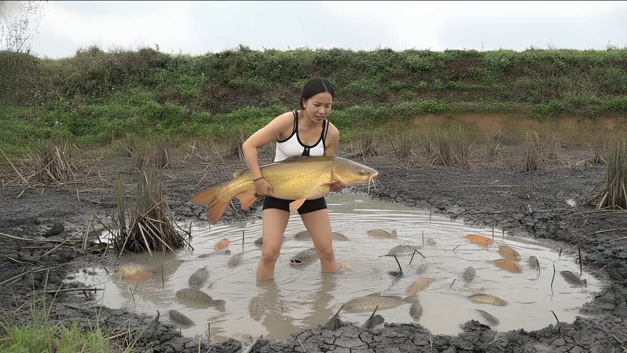 Day 2 in the Wooden House – Swamp Fishing & Harvesting Tomatoes for Market-Forest Farm Life