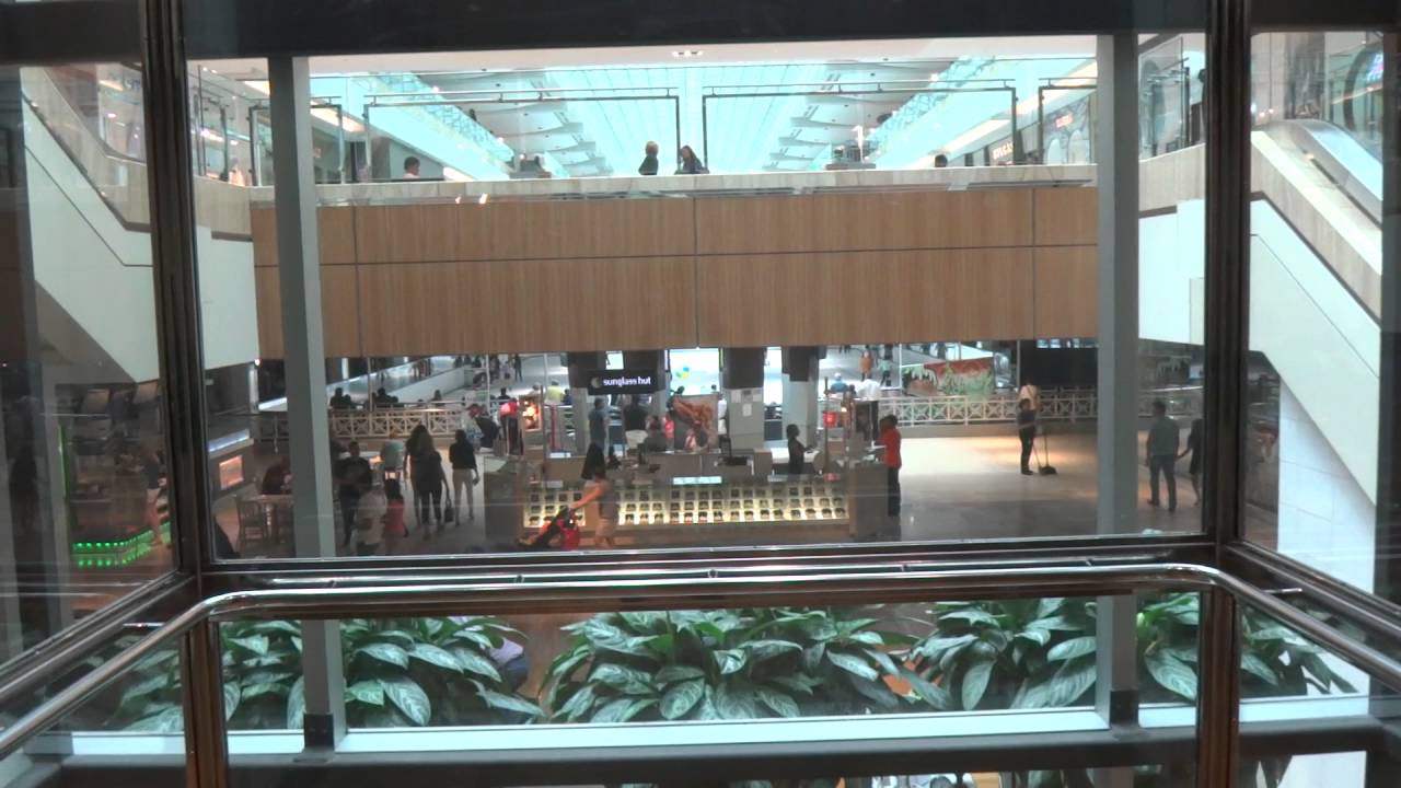 Huge Kone Hydraulic Glass Elevator at Galleria Mall in Houston, TX.