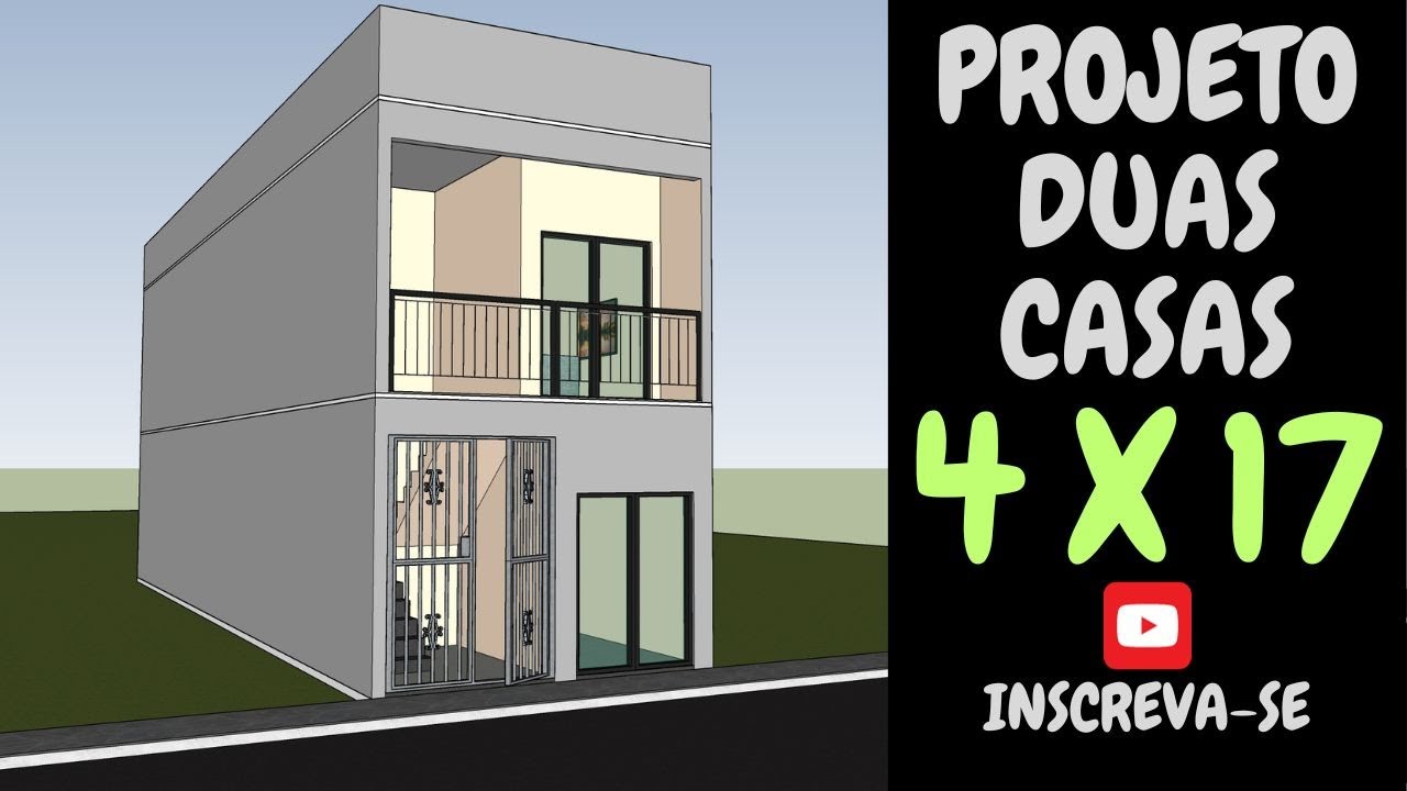 PROJETO DE DUAS CASAS EM TERRENO DE 4,30 X 17 COM SUITE !