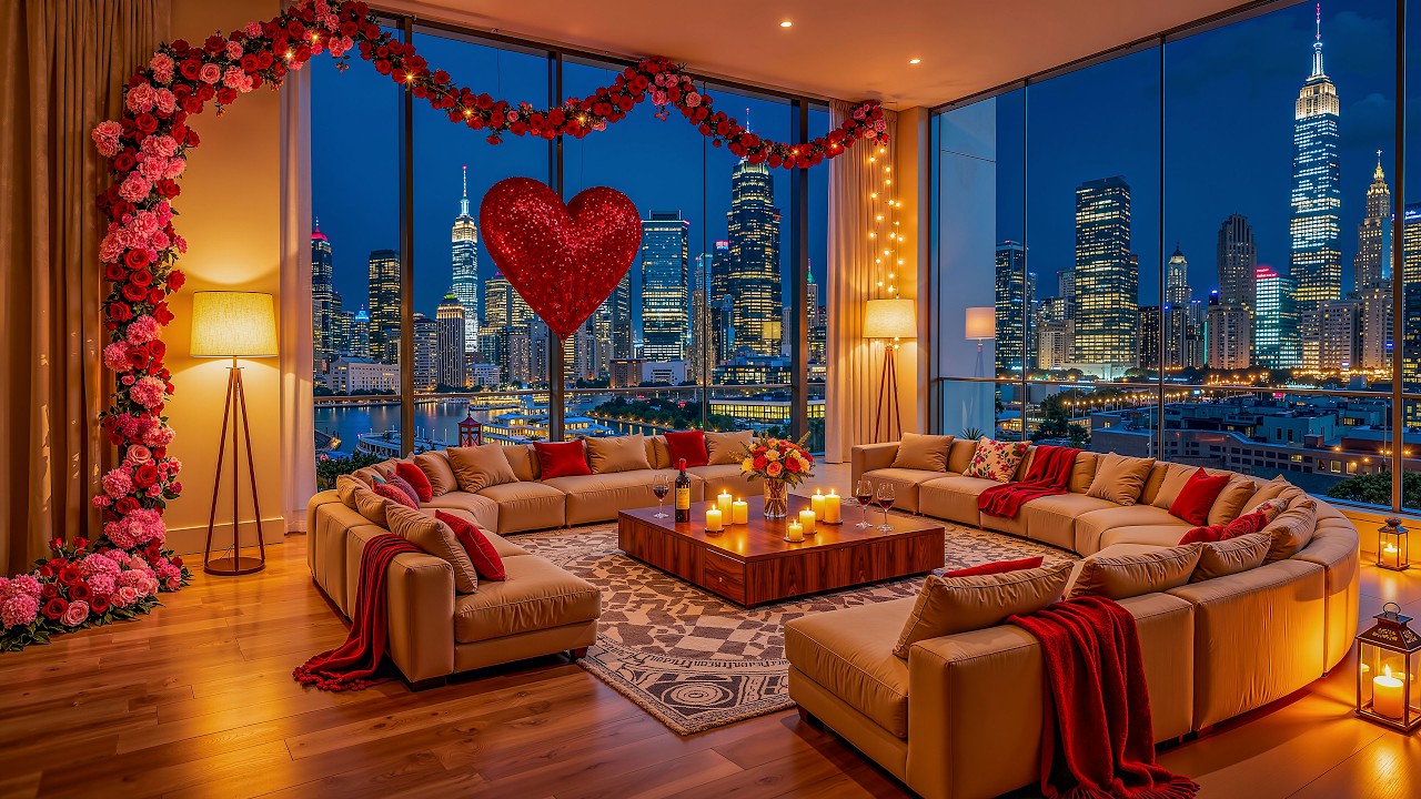 Valentine’s Jazz Escape in NYC | Soft Piano Jazz & Warm Romantic Atmosphere for Love