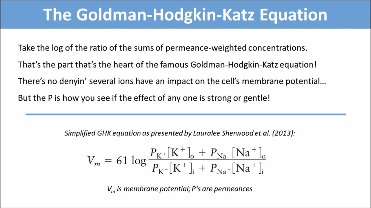 The Goldman-Hodgkin-Katz Equation