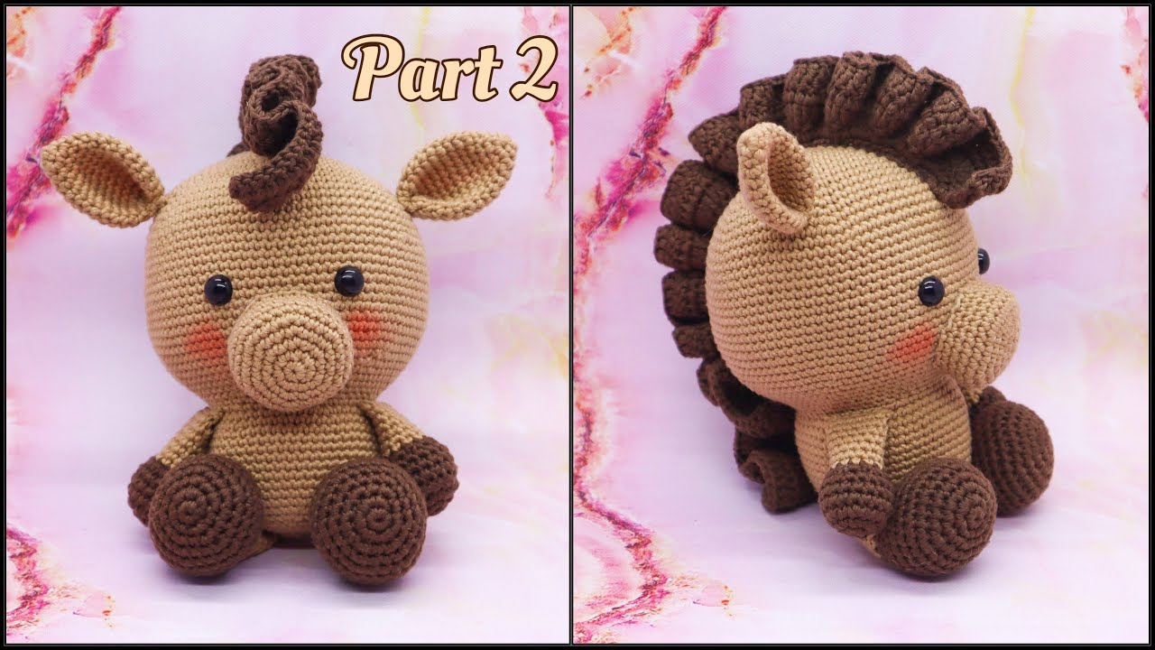 HOW TO CROCHET AMIGURUMI BIG HORSE 🐴 | PART 2 | LEGS, ARMS, MANE AND TAIL | CROCHET DOLL TUTORIAL