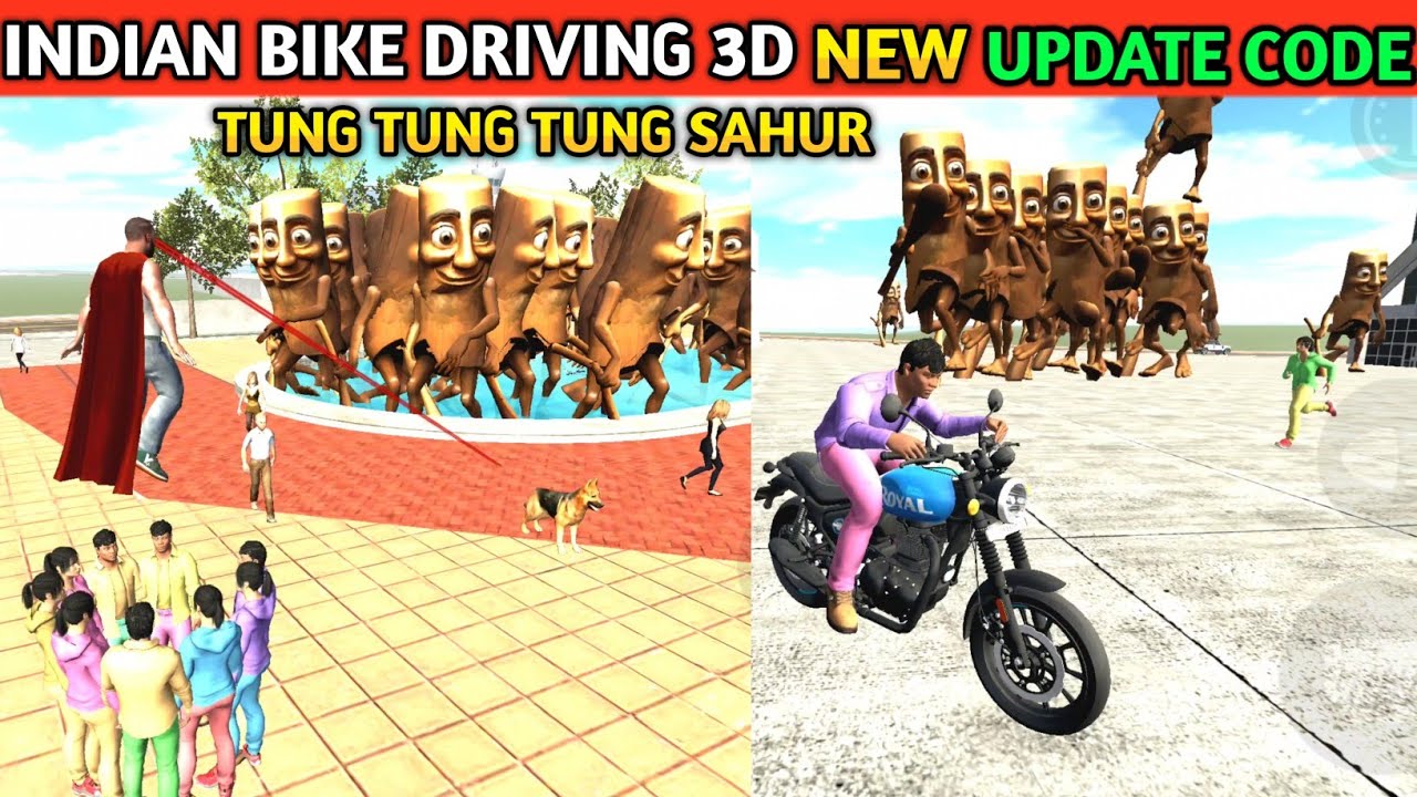 New Tung Tung Sahur | Royel Enfield Bike | Cheat Code | Funny Gameplay Indian Bikes Driving 3d 🤣