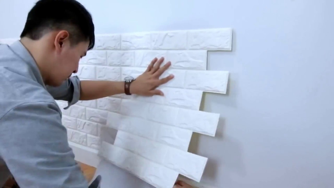 How to install DIY Self Adhensive 3D Foamy Brick Wall Sticker
