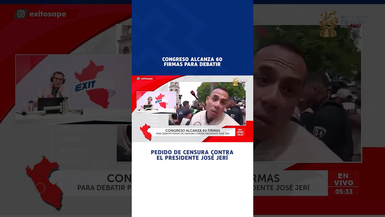 🔴🔵 Congreso alcanza 60 firmas para debatir pedido de censura contra el presidente Jos&eacute; Jer&iacute;