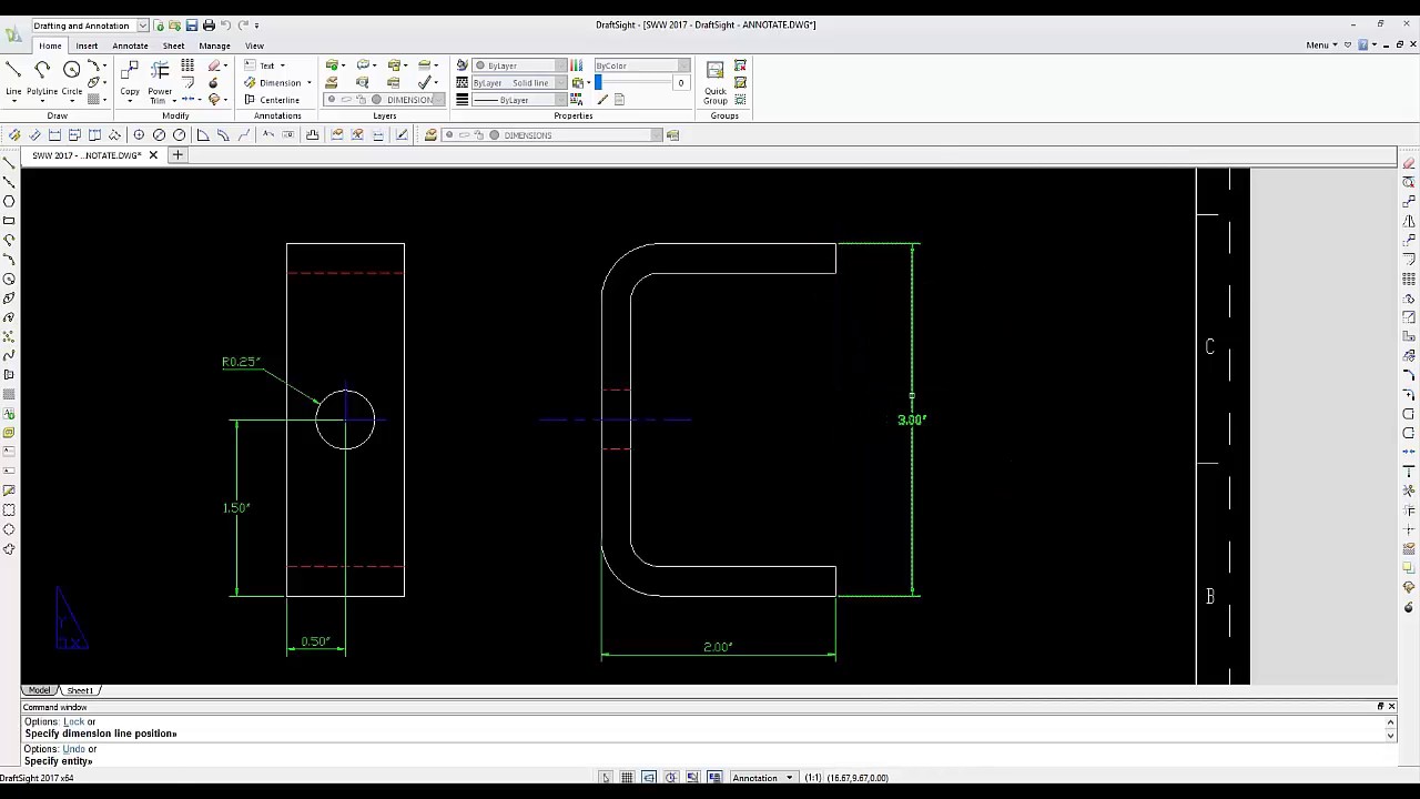 DraftSight Annotation and Paper Model