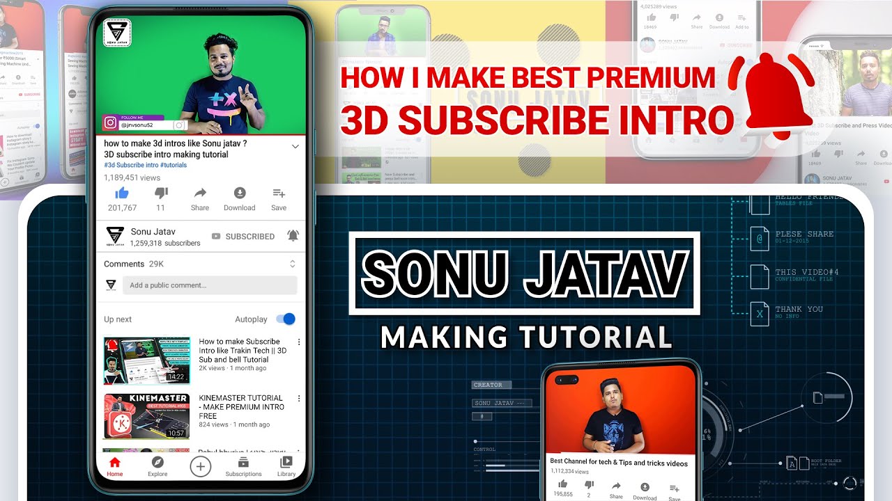 How to make 3D subscribe intros like Sonu Jatav | 3D subscribe intro tutorial