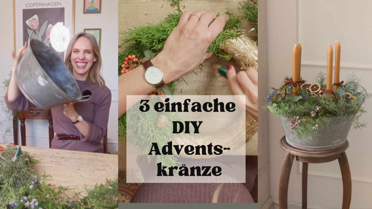 3 DIY ADVENTSKRÄNZE IM VINTAGE-STIL | Klassisch, einfach, schnell | Weihnachten in Südfrankreich