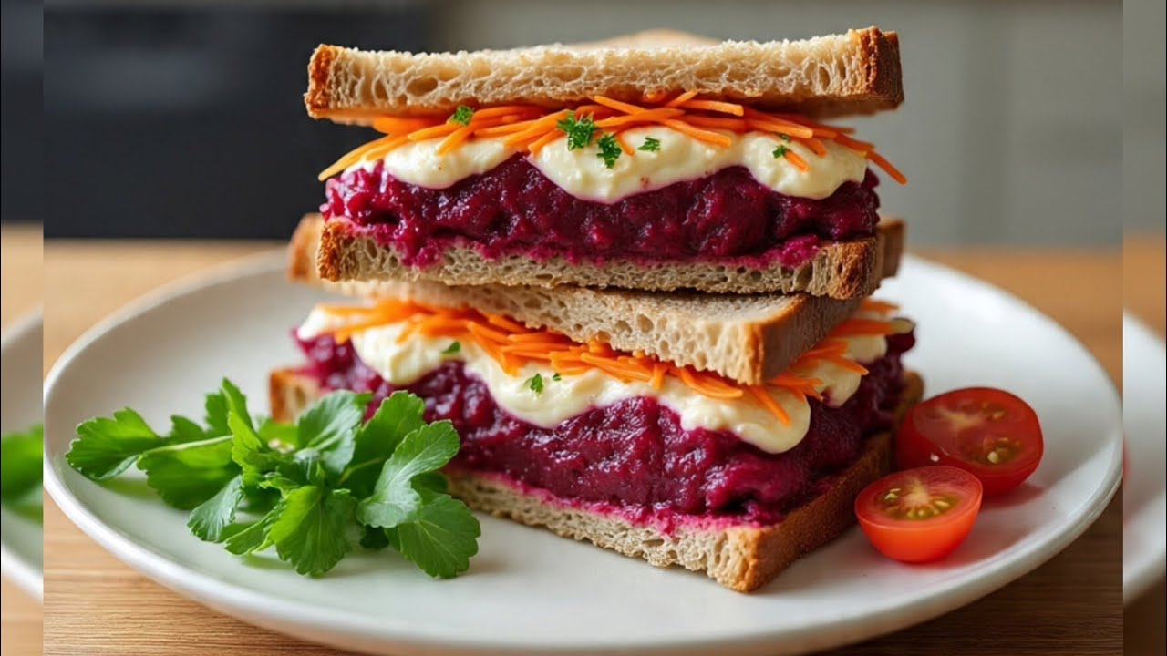 Creamy Beet & Carrot Sandwich || Healthy & Fully Loaded Pink Cream Sandwich || Veg Loaded Sandwich