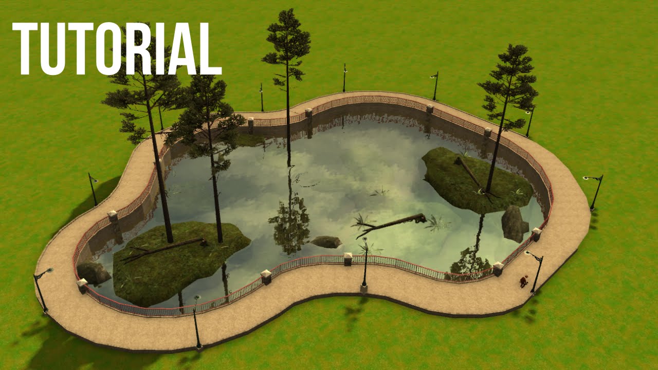 RCT3 Curved Pond Tutorial Using Custom Scenery