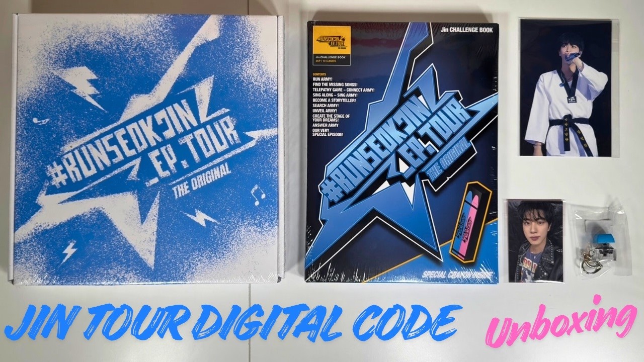 Unboxing: #runseokjin_eptour The Original Digital Code, Challenge Book and Weverse POBs