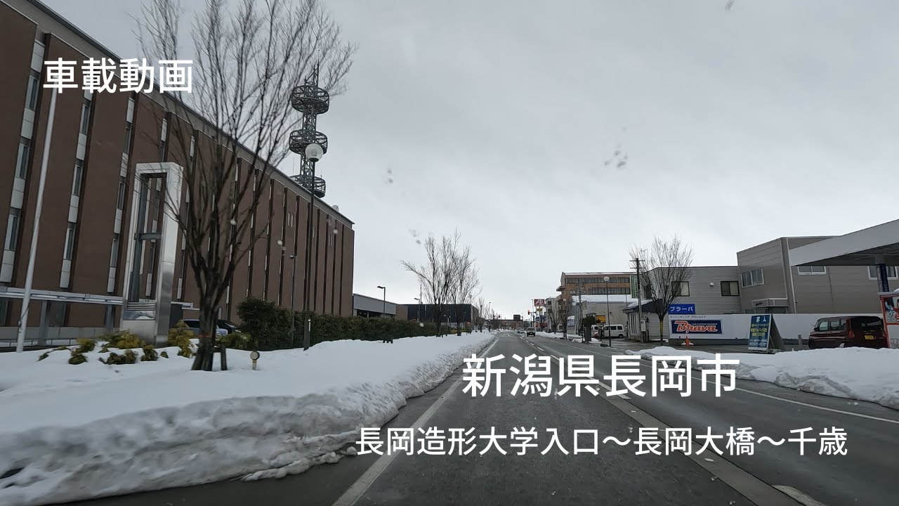 【車載動画】新潟県長岡市　長岡造形大入口～神田～追廻橋～千歳