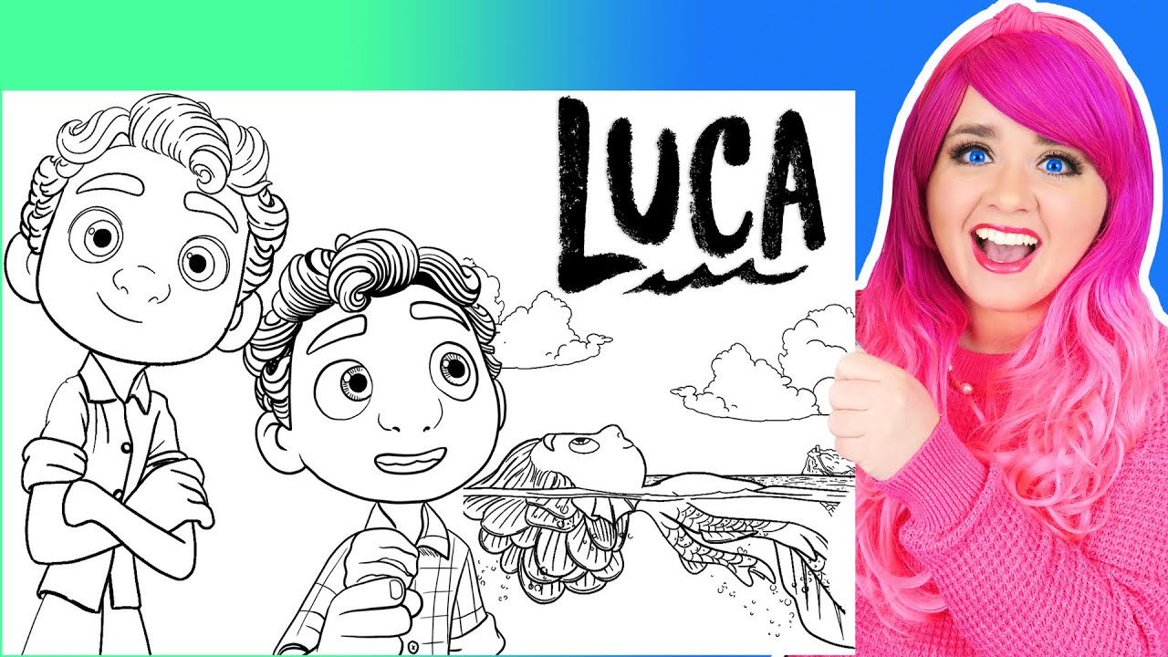 Coloring Luca Disney Pixar Coloring Pages | Luca, Sea Monster, Ice Cream Cone Coloring Videos
