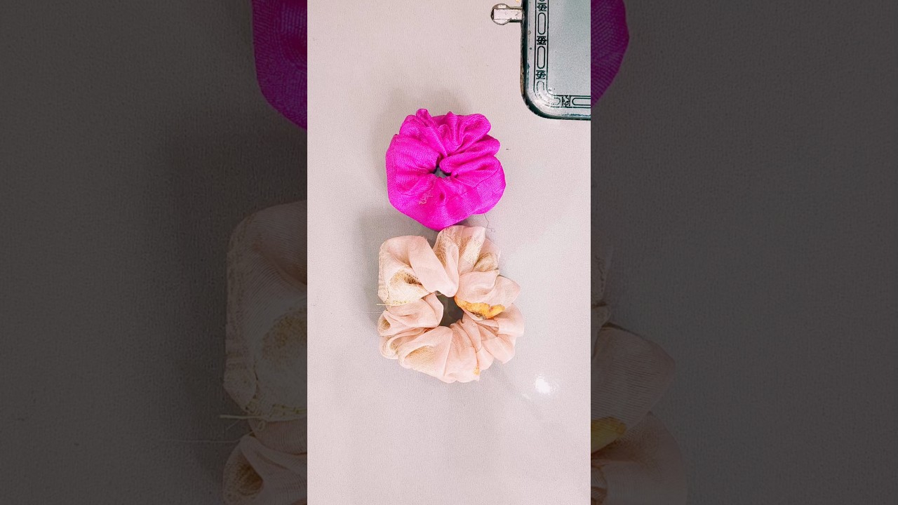 ⚡how to make scrunchies, rubber band stitching 